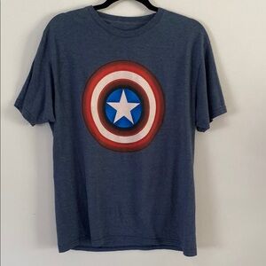 Marvel Blue Captain America Short Sleeve Tee